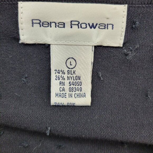 Rena Rowan Womens Silk Blend Sweater Size Large Cardigan Tank Set Black Beaded - Picture 9 of 16